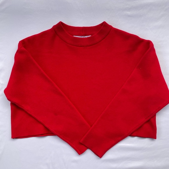 Red Cropped Sweater - Bershka - Medium - Picture 1 of 9